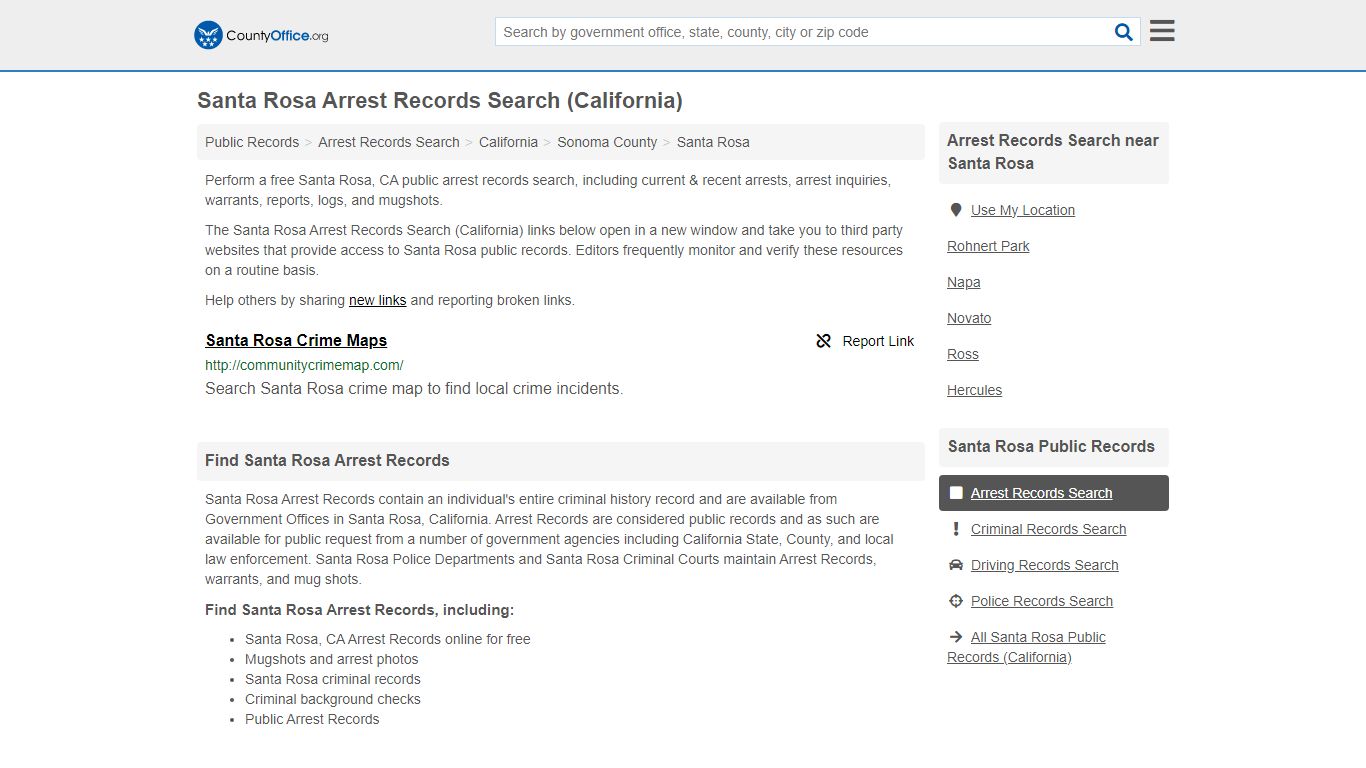 Arrest Records Search - Santa Rosa, CA (Arrests & Mugshots) - County Office